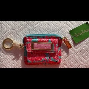 NWT vintage Lilly Pulitzer flamingo wallet keychain